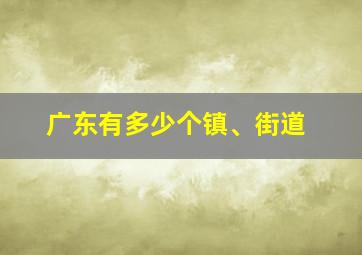 广东有多少个镇、街道