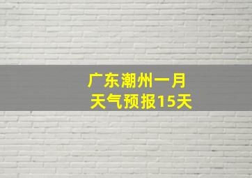 广东潮州一月天气预报15天