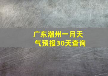 广东潮州一月天气预报30天查询