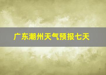 广东潮州天气预报七天