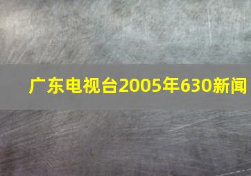 广东电视台2005年630新闻