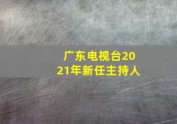 广东电视台2021年新任主持人