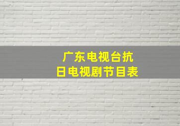 广东电视台抗日电视剧节目表