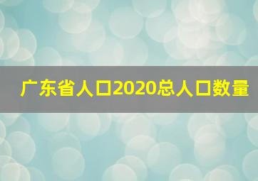 广东省人口2020总人口数量