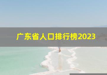 广东省人口排行榜2023