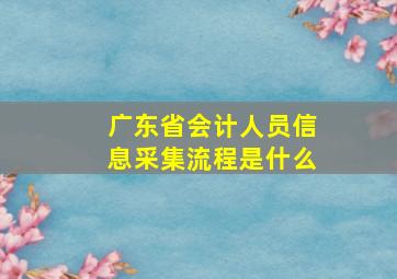 广东省会计人员信息采集流程是什么