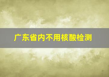 广东省内不用核酸检测