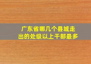 广东省哪几个县城走出的处级以上干部最多