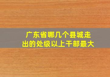 广东省哪几个县城走出的处级以上干部最大