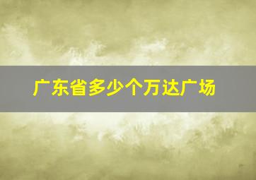 广东省多少个万达广场