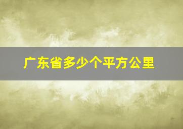 广东省多少个平方公里