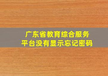 广东省教育综合服务平台没有显示忘记密码