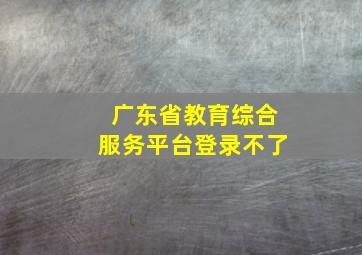 广东省教育综合服务平台登录不了