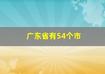 广东省有54个市