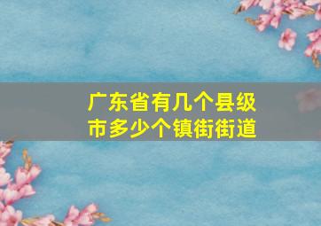 广东省有几个县级市多少个镇街街道