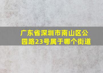 广东省深圳市南山区公园路23号属于哪个街道