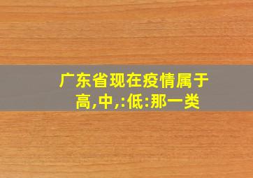 广东省现在疫情属于高,中,:低:那一类