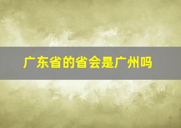 广东省的省会是广州吗