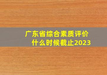 广东省综合素质评价什么时候截止2023