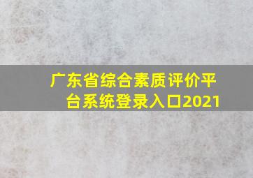 广东省综合素质评价平台系统登录入口2021