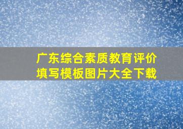 广东综合素质教育评价填写模板图片大全下载