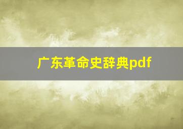 广东革命史辞典pdf