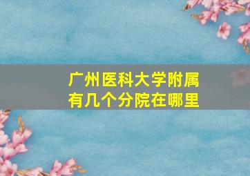 广州医科大学附属有几个分院在哪里