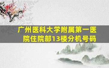 广州医科大学附属第一医院住院部13楼分机号码