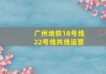 广州地铁18号线22号线共线运营