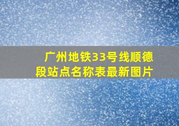 广州地铁33号线顺德段站点名称表最新图片