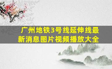 广州地铁3号线延伸线最新消息图片视频播放大全