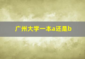 广州大学一本a还是b