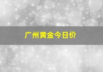 广州黄金今日价