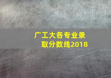 广工大各专业录取分数线2018