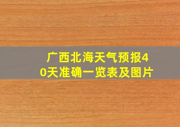 广西北海天气预报40天准确一览表及图片