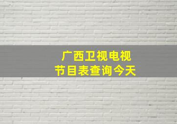 广西卫视电视节目表查询今天