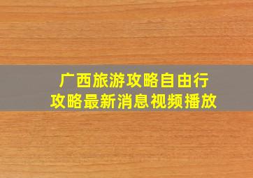 广西旅游攻略自由行攻略最新消息视频播放