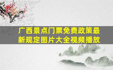 广西景点门票免费政策最新规定图片大全视频播放