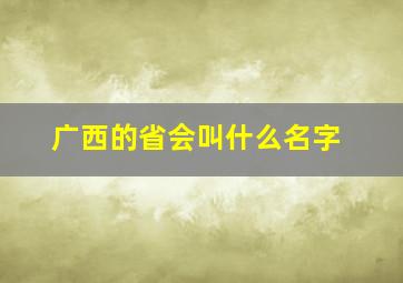 广西的省会叫什么名字