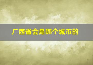 广西省会是哪个城市的