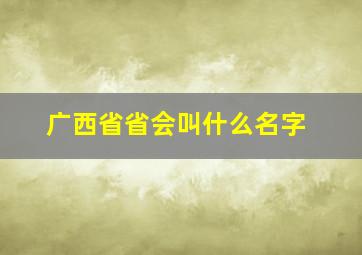 广西省省会叫什么名字