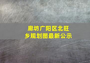 廊坊广阳区北旺乡规划图最新公示