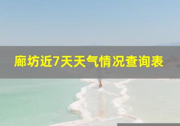 廊坊近7天天气情况查询表