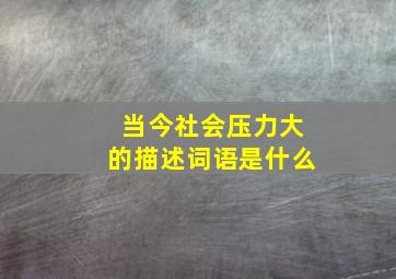 当今社会压力大的描述词语是什么