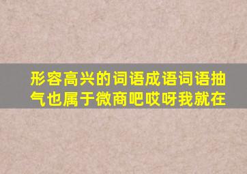 形容高兴的词语成语词语抽气也属于微商吧哎呀我就在