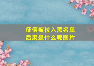 征信被拉入黑名单后果是什么呢图片