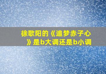 徐歌阳的《追梦赤子心》是b大调还是b小调