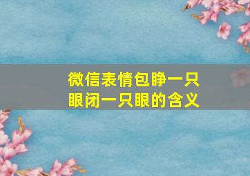 微信表情包睁一只眼闭一只眼的含义