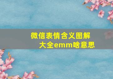 微信表情含义图解大全emm啥意思