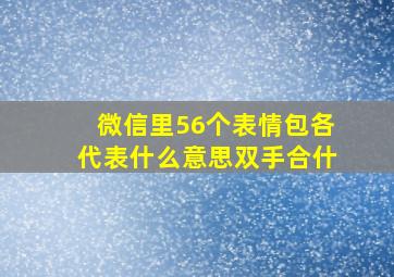 微信里56个表情包各代表什么意思双手合什